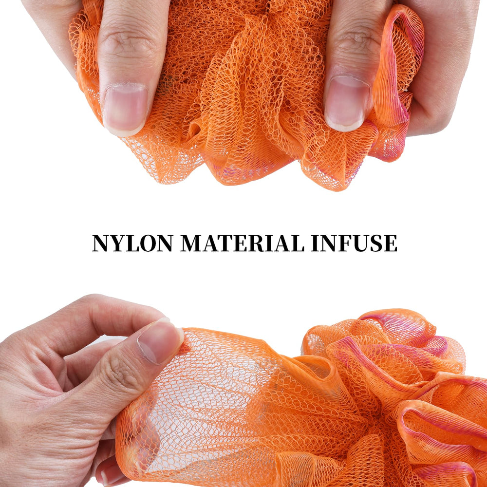 Showertime mini shower loofah compact size fits in bags and totes
