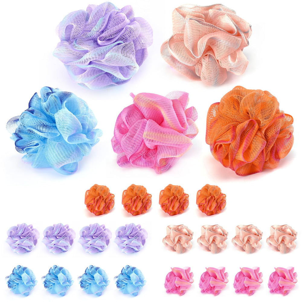Showertime mini shower loofah travel pack puff creates quick, rich foam