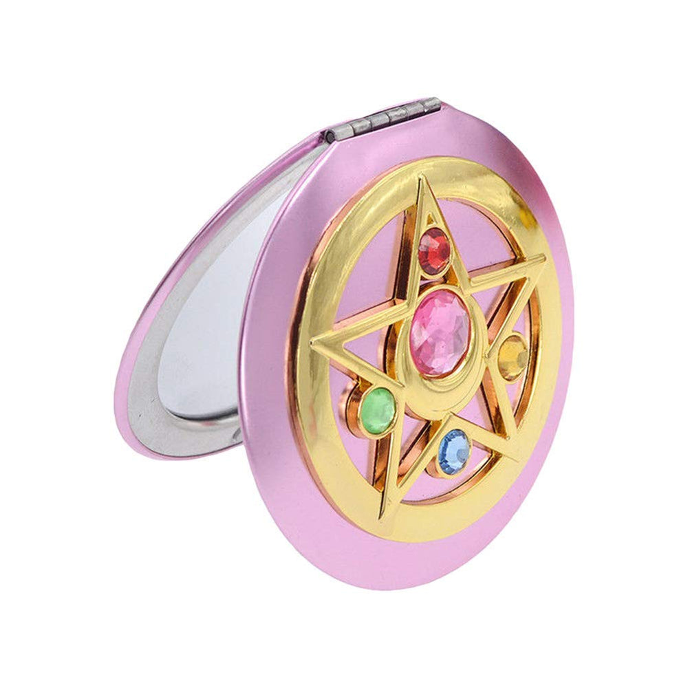 SHOWLOUE makeup compact mirror double-sided view for precise makeup checks.