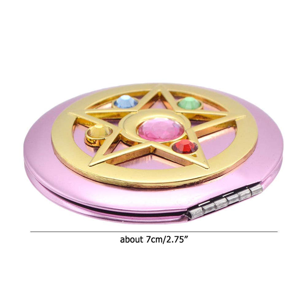 SHOWLOUE makeup compact mirror foldable design fits in any purse or pocket.