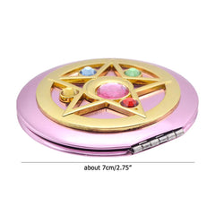 SHOWLOUE makeup compact mirror foldable design fits in any purse or pocket.