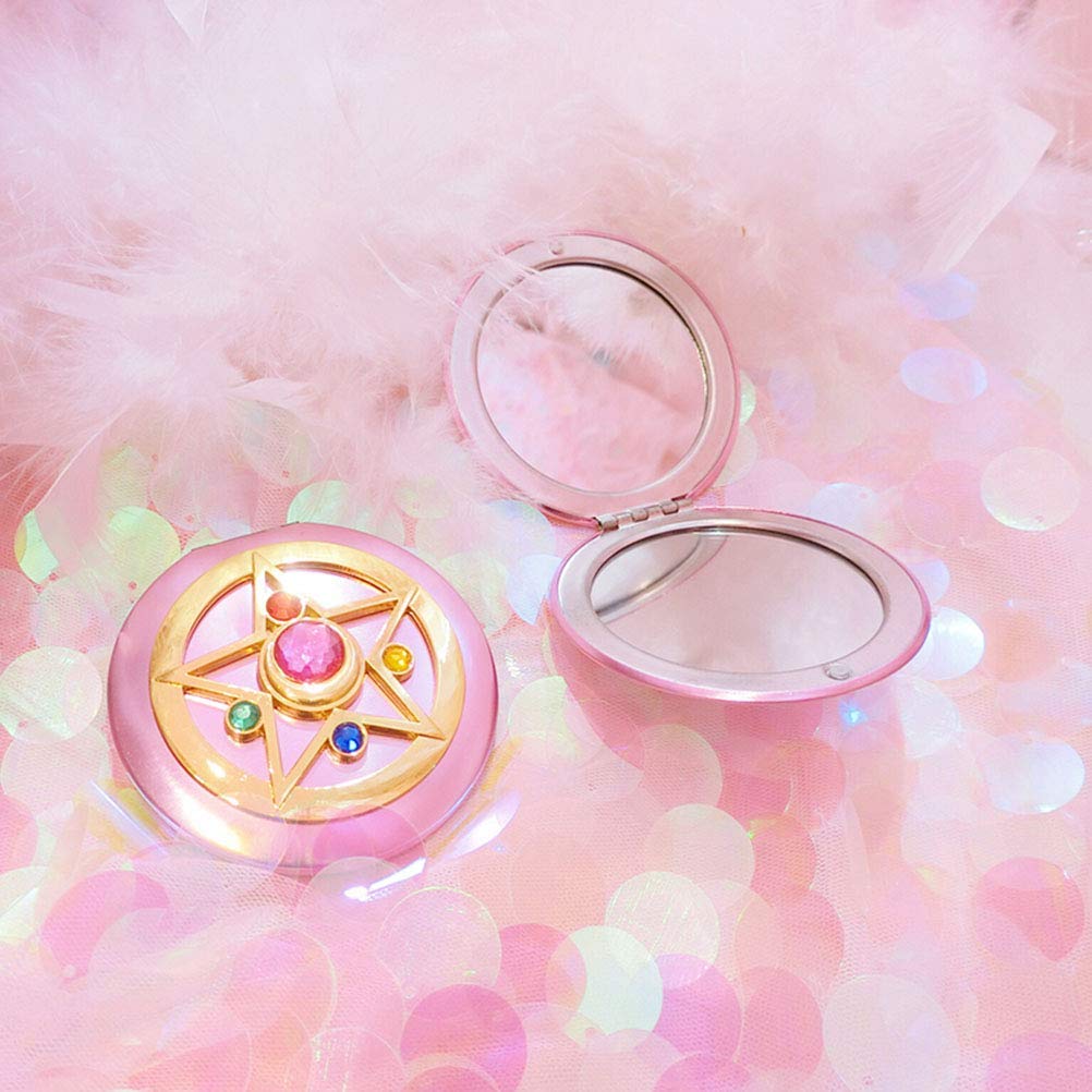 SHOWLOUE makeup compact mirror pocket-fit size ideal for travel.