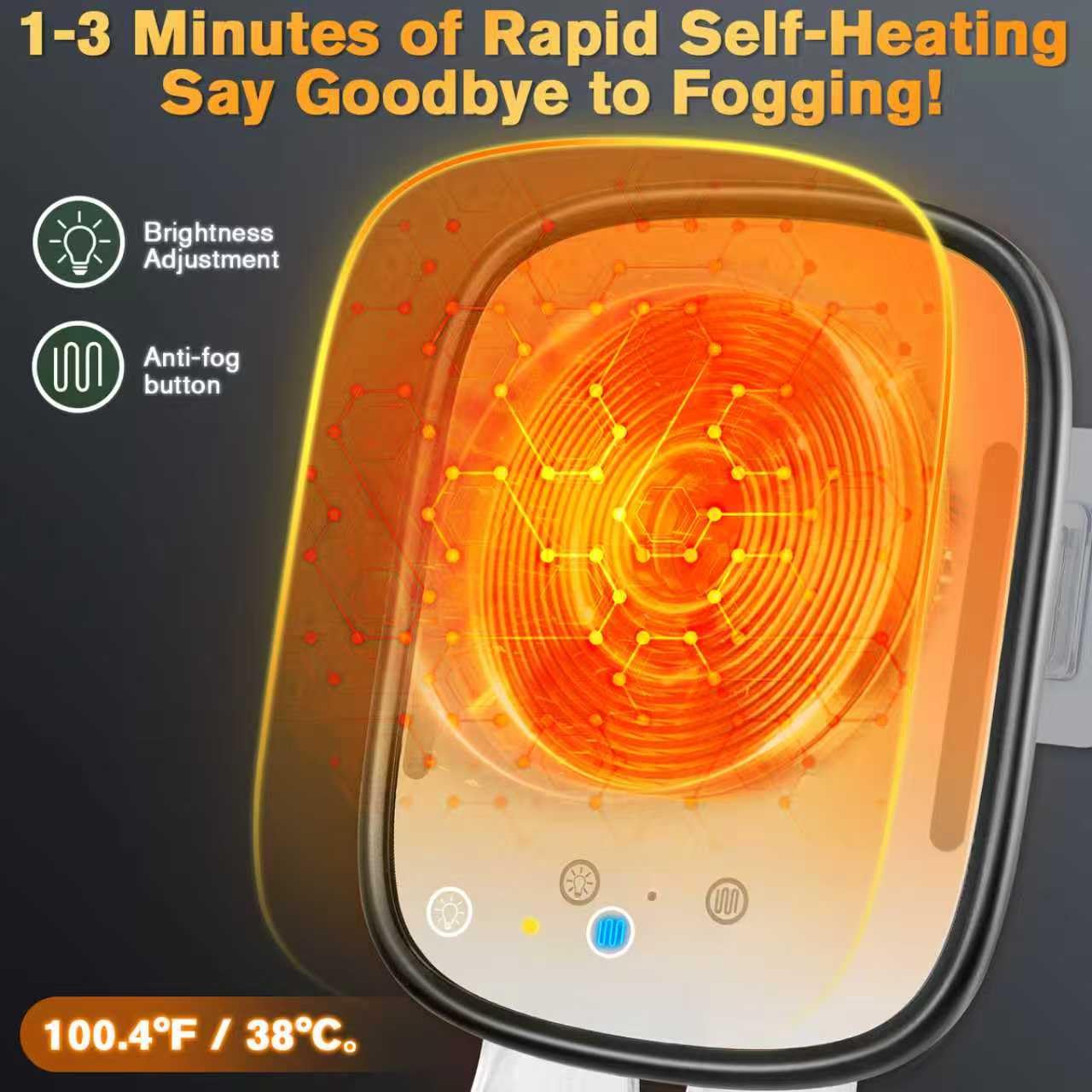 Showvigor anti-fog technology ensures a clear reflection in steam