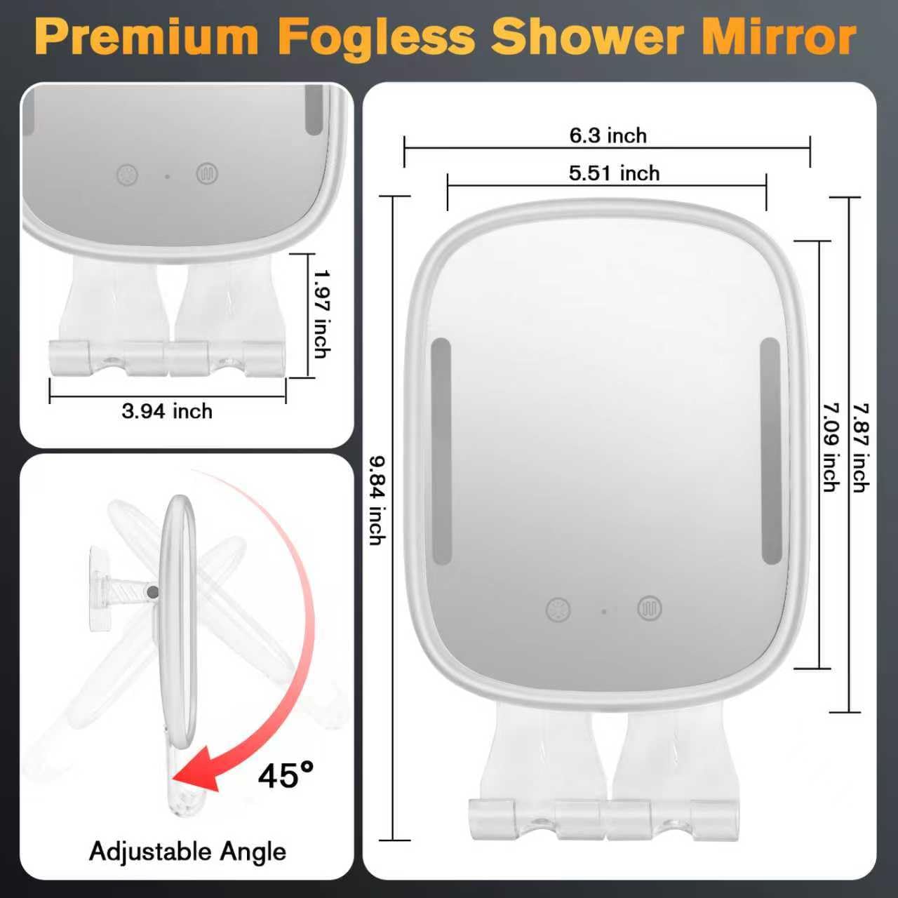 Showvigor anti-fog shower mirror stays fog-free in steam.