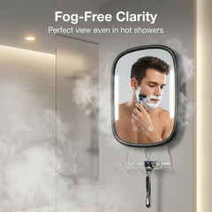 Showvigor fogless mirror featuring two razor holders keeps grooming organized
