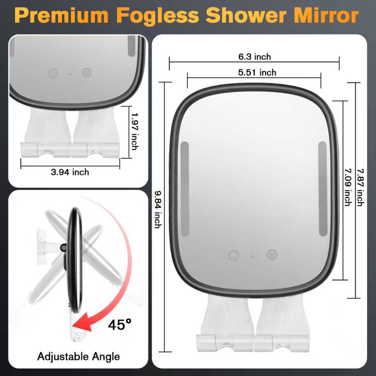 Showvigor wall-mounted mirror with adhesive hooks enables no-drill installation