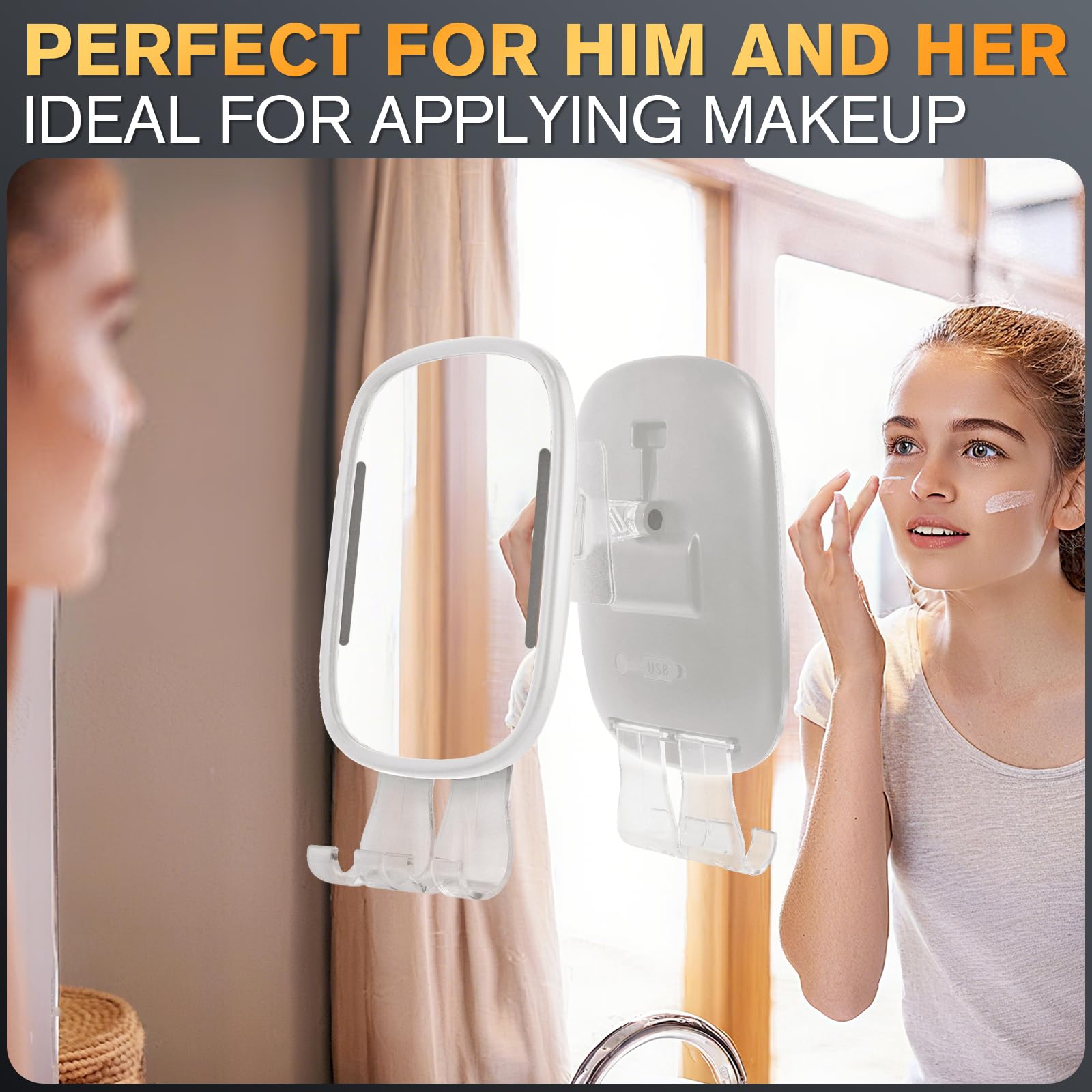 Showvigor waterproof mirror withstands moisture in steamy showers.