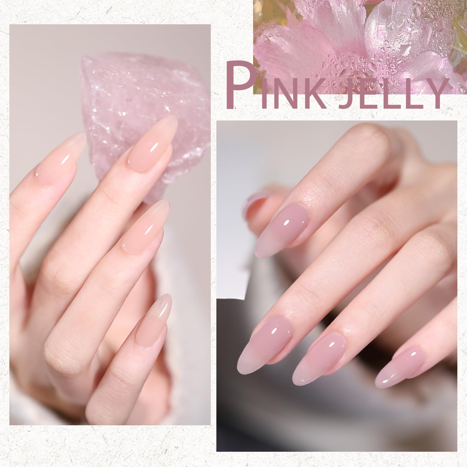 SHOYUM Jelly Nude application on hands for easy DIY manicure