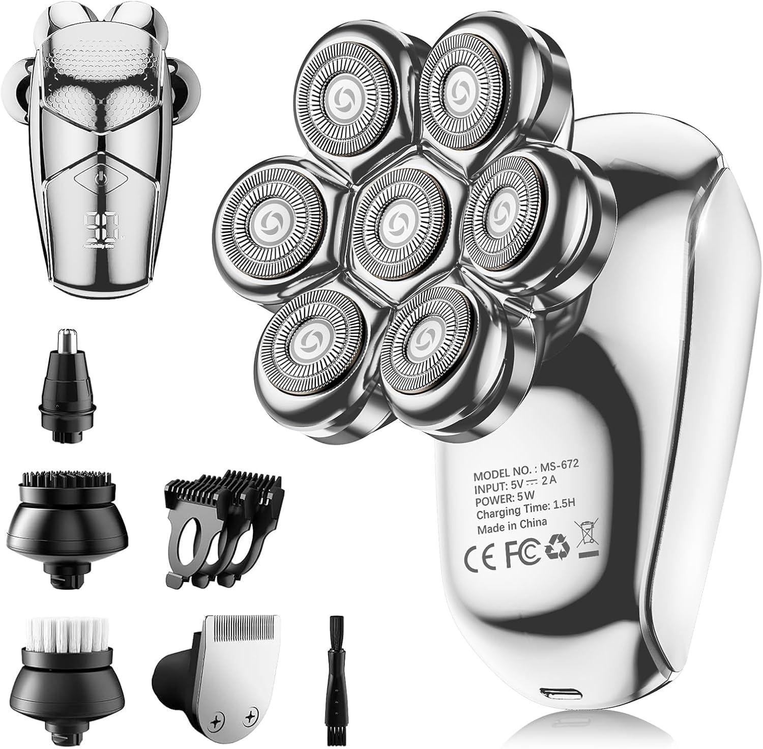 SHPAVVER 5in1 head shaver set enables quick, all-in-one grooming for bald men