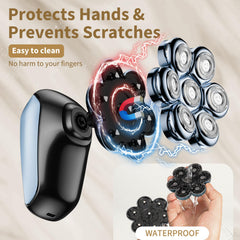 SHPAVVER 7D floating head provides broad coverage for efficient shaving.