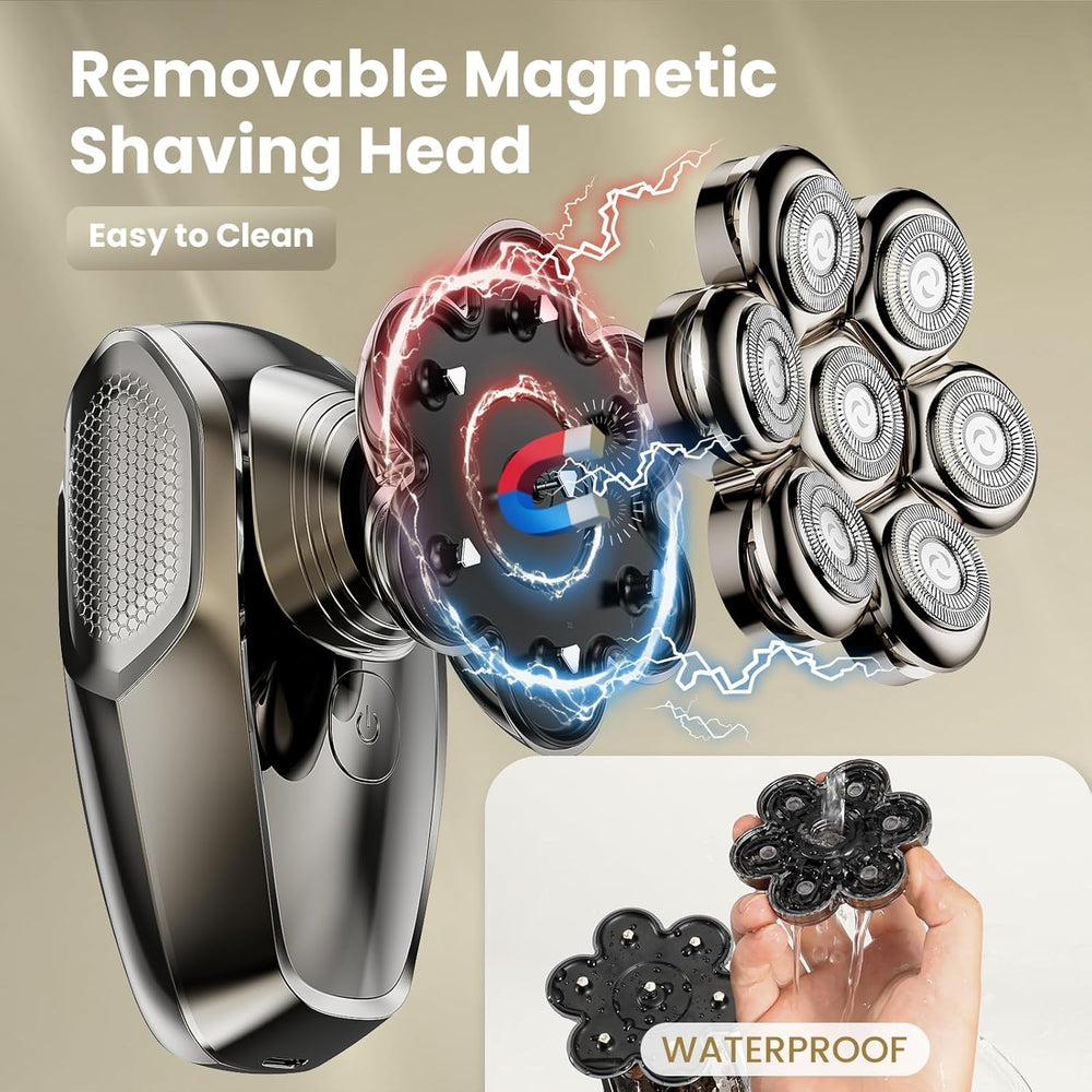 SHPAVVER 7D floating head adapting to contours for a smoother shave