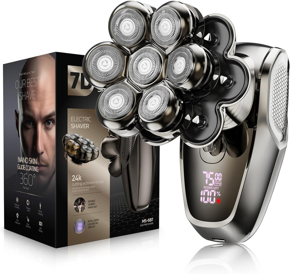 SHPAVVER 7D head shaver showing magnetic head removal for easy cleaning