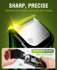 SHPAVVER beard trimmer IPX7 waterproof design supports dry or wet shaving