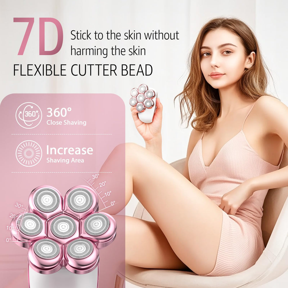 SHPAVVER electric razor 7D floating head delivers close shave over curves.