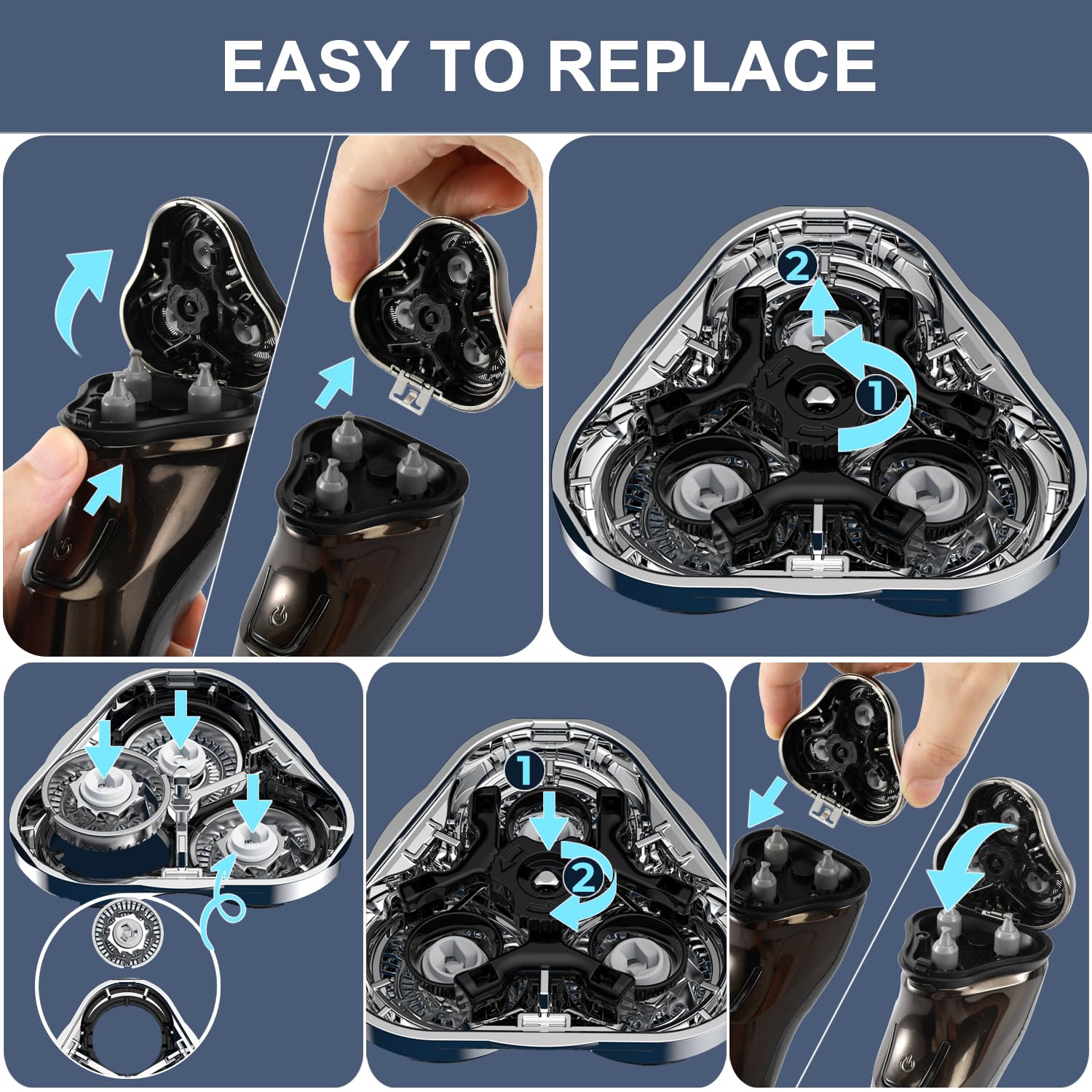 SHPAVVER replacement head with sleek design, ideal for gifting grooming enthusiasts.