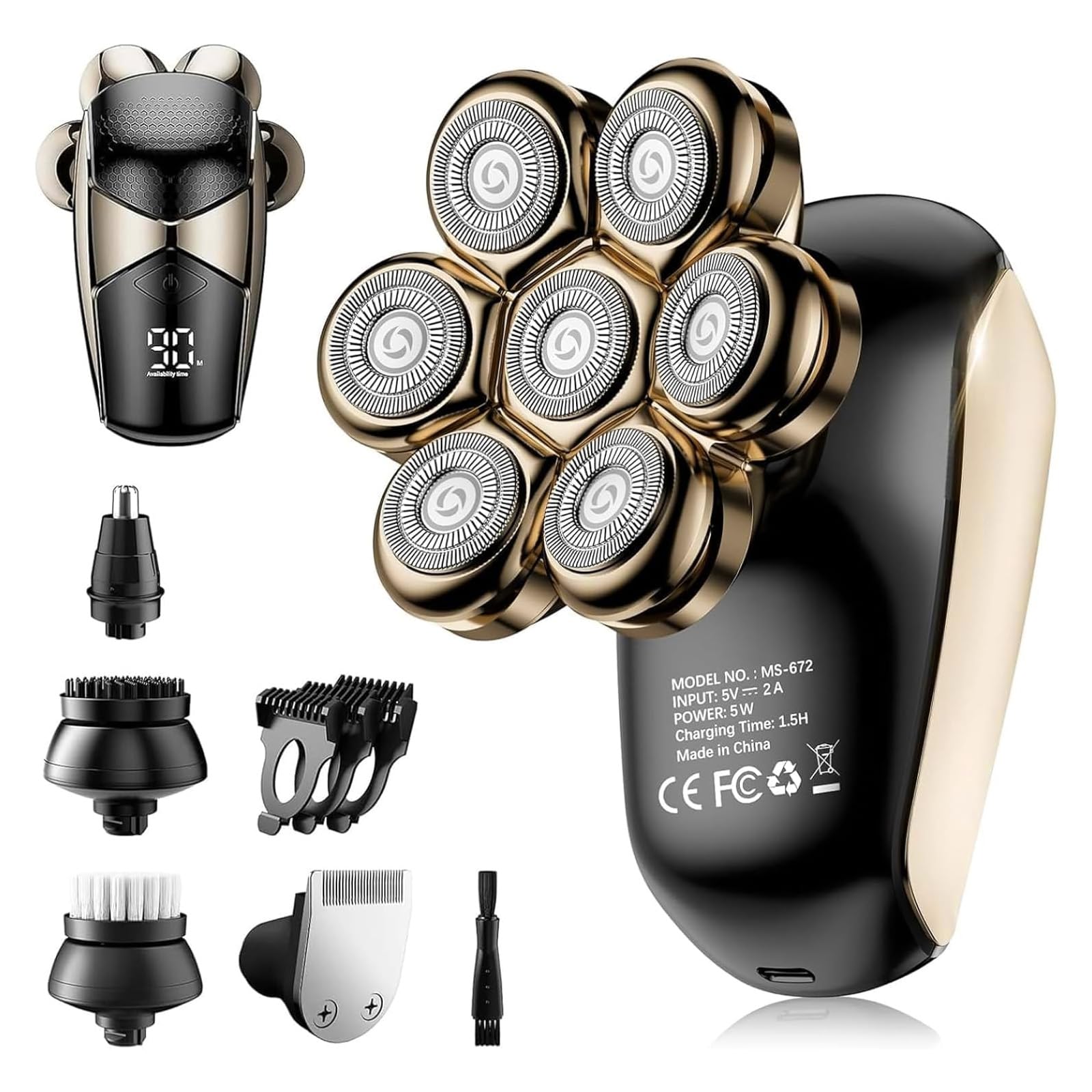 SHPAVVER head shaver 7D floating head closeup demonstrates precise and efficient shaving.