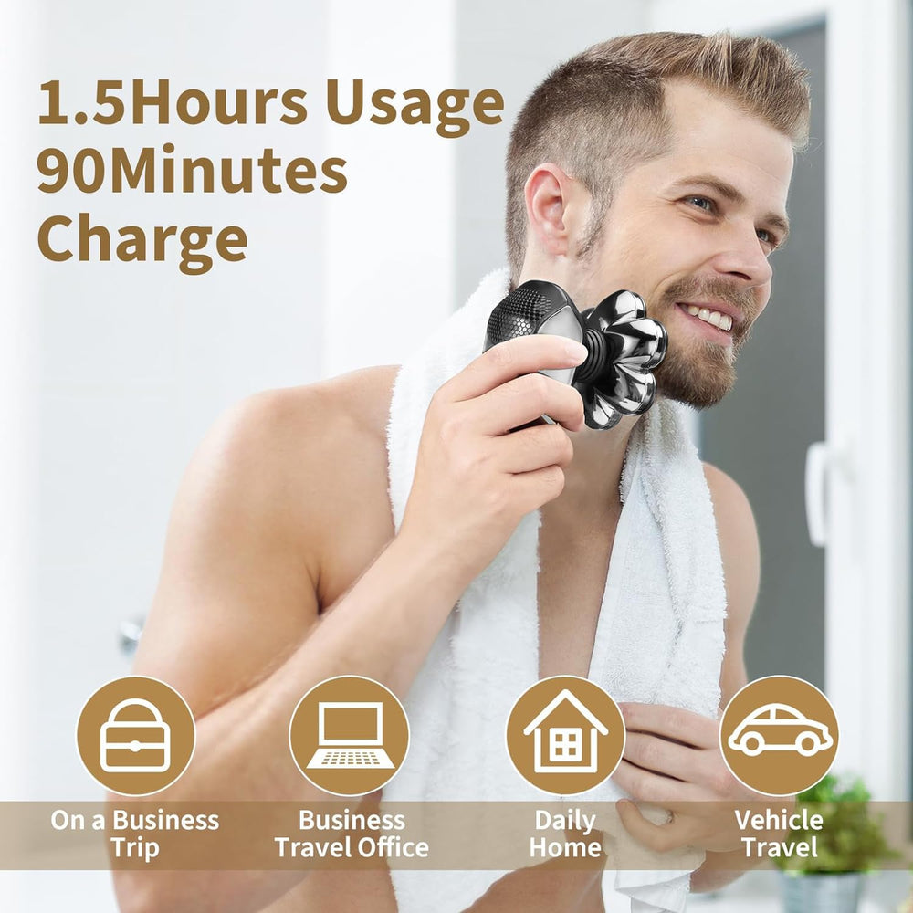 SHPAVVER head shaver Type-C fast charging provides long runtime.