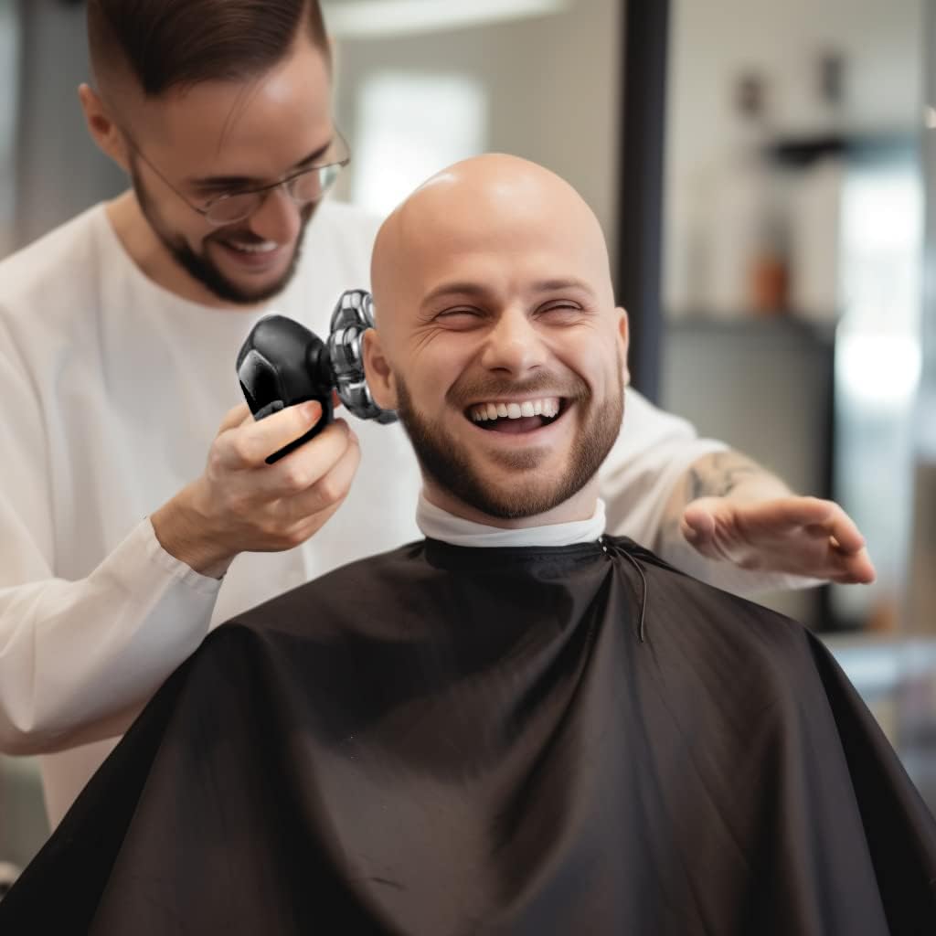 SHPAVVER head shaver 5-in-1 head set includes trimmer and brushes.
