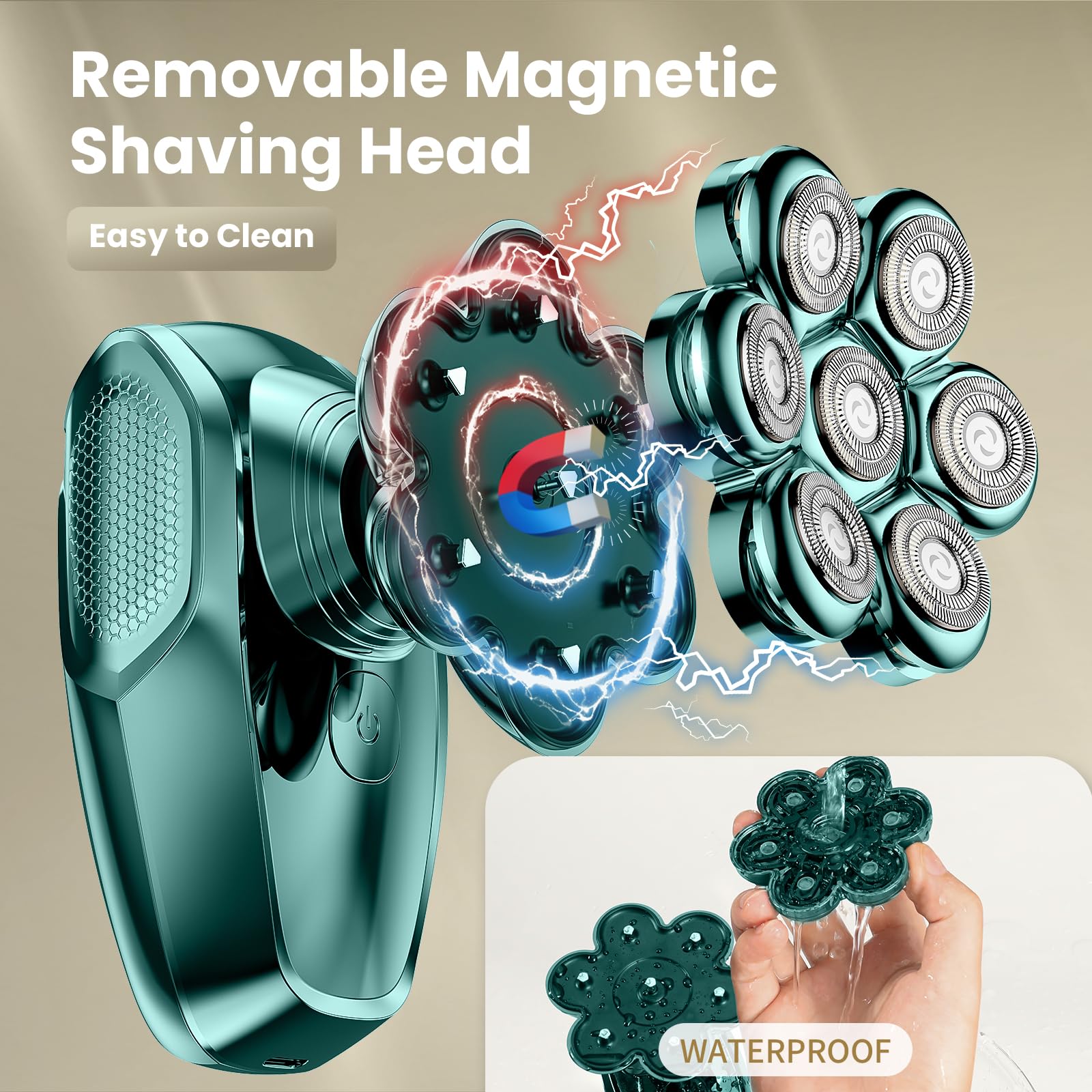 SHPAVVER IPX7 waterproof design supports dry and wet shaving in the shower.