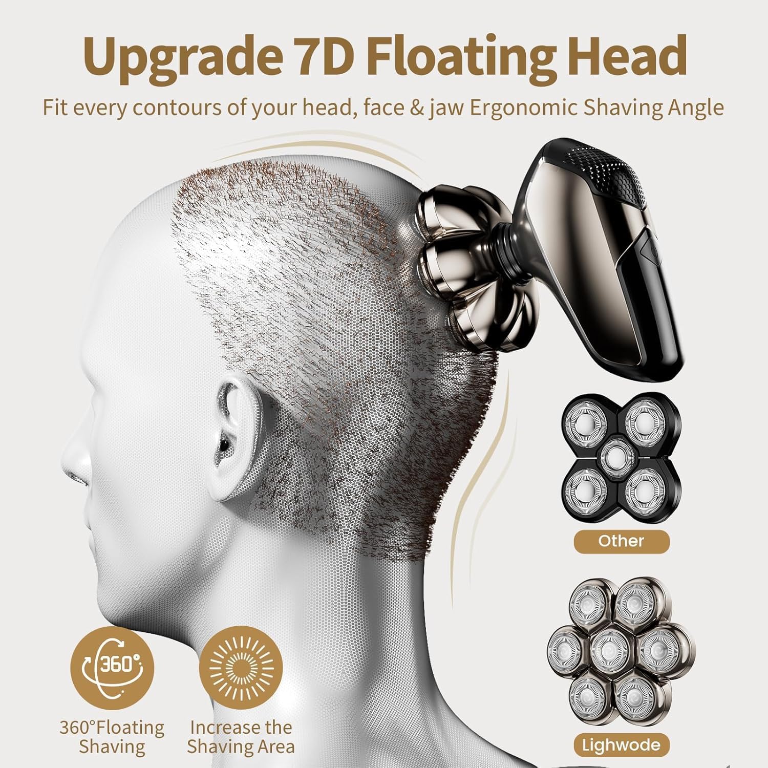 SHPAVVER head shaver type-C fast charge display powers quick readiness.