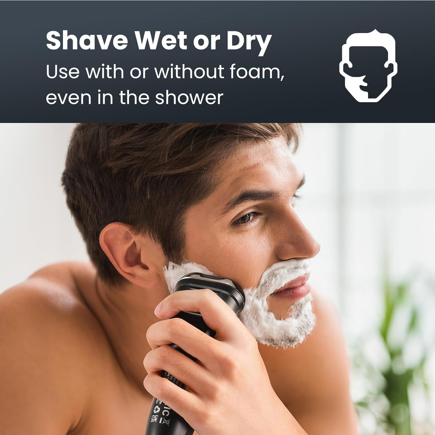 SHPAVVER pop-up trimmer close-up demonstrates precise edging for sideburns.