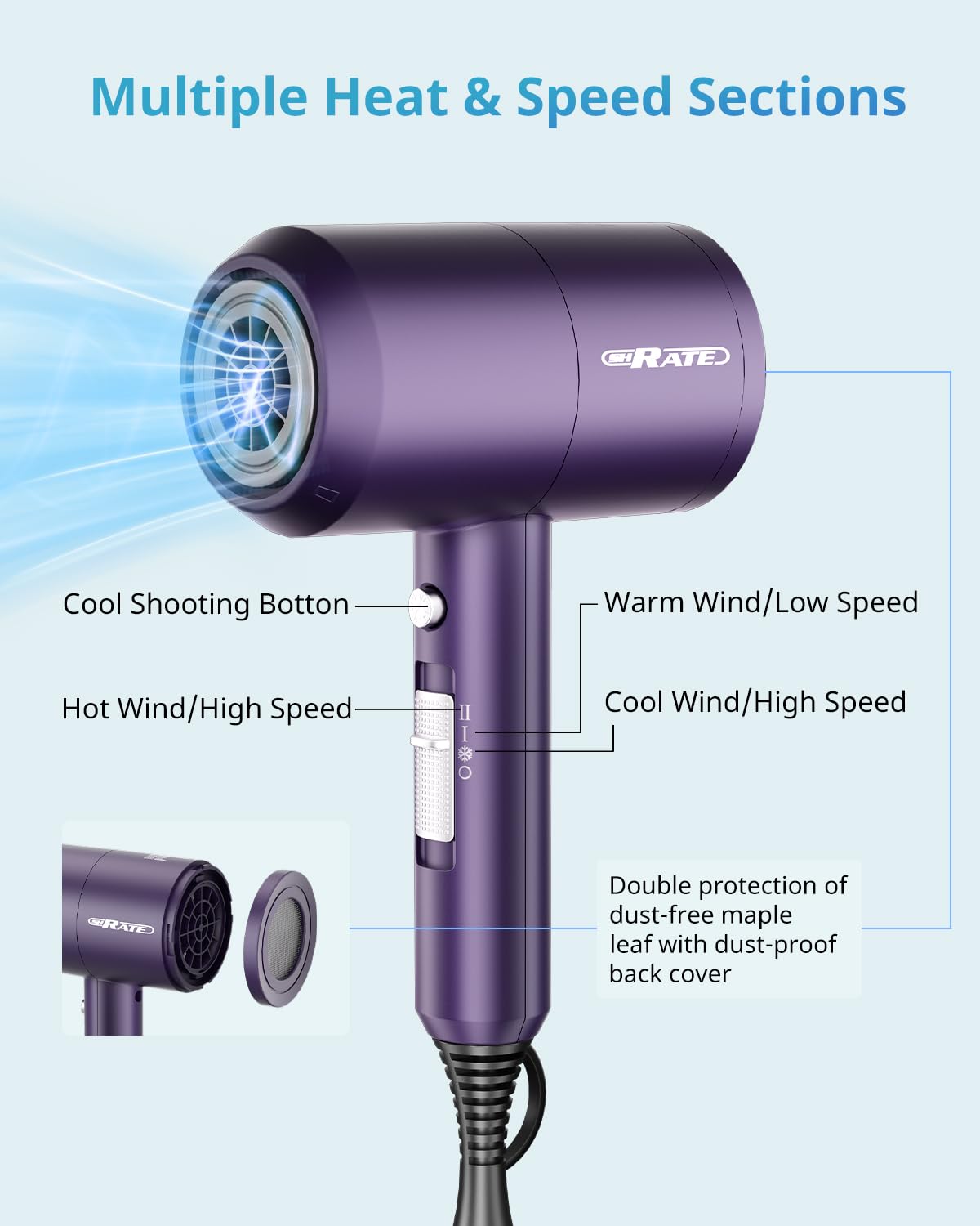 SHRATE constant-temperature control maintains steady heat for smoother results