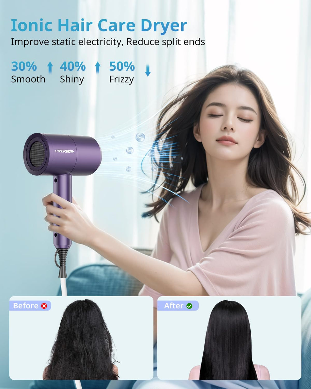 SHRATE cool shot button helps set styles and reduce static