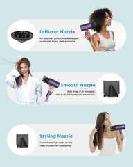SHRATE three-nozzle attachments for diffuser, smooth, and styling versatility