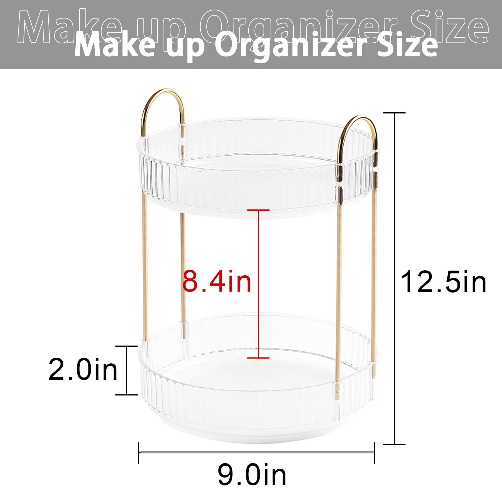 Shuang Qing 2-tier organizer front view highlighting generous storage capacity