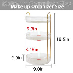 Shuang Qing rotating makeup organizer two-tier, large capacity for skincare and makeup