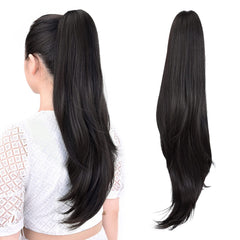 ShulaSHOP ponytail extension showcases instant length with clip-in design for everyday versatility.