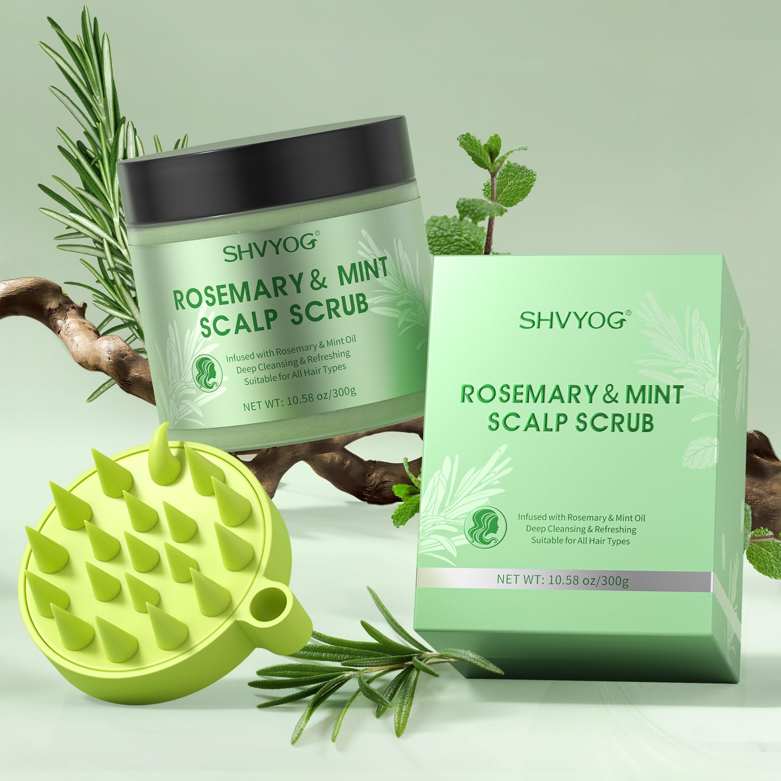 SHVYOG scalp-scrub-kit-view: complete treatment kit includes exfoliation and massage for scalp care.