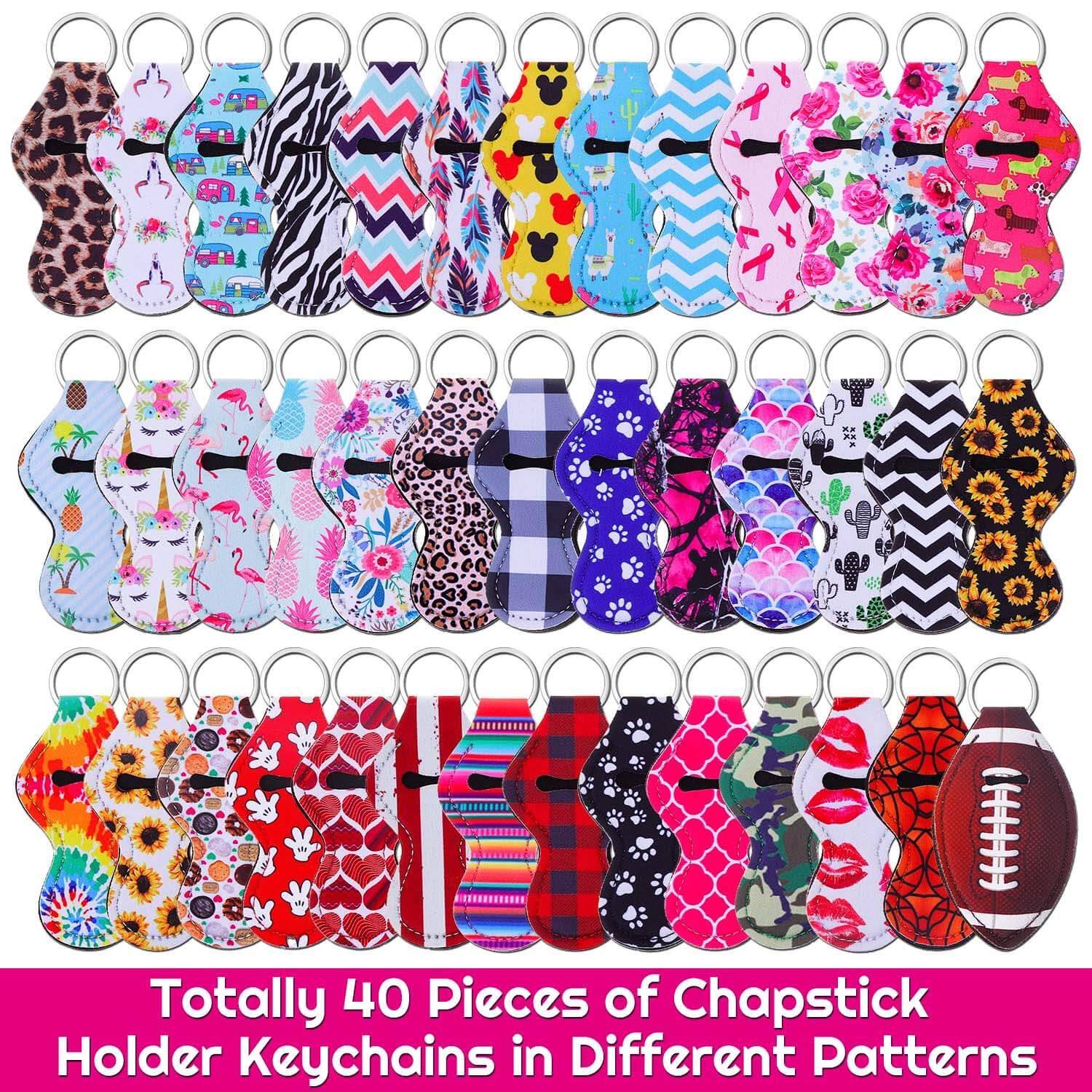 Shynek neoprene chapstick keychain soft-touch material provides durable everyday carry.