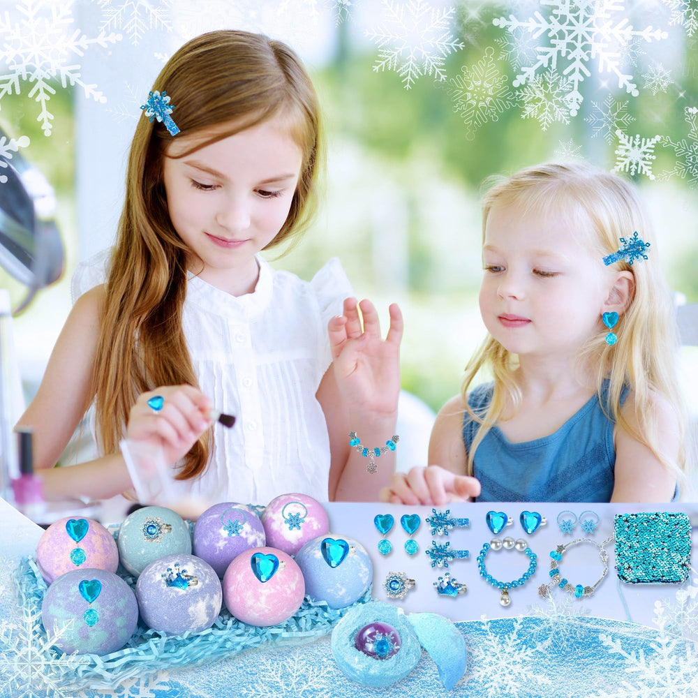 Siawoy jewelry inside bath bombs rings and earrings for kids
