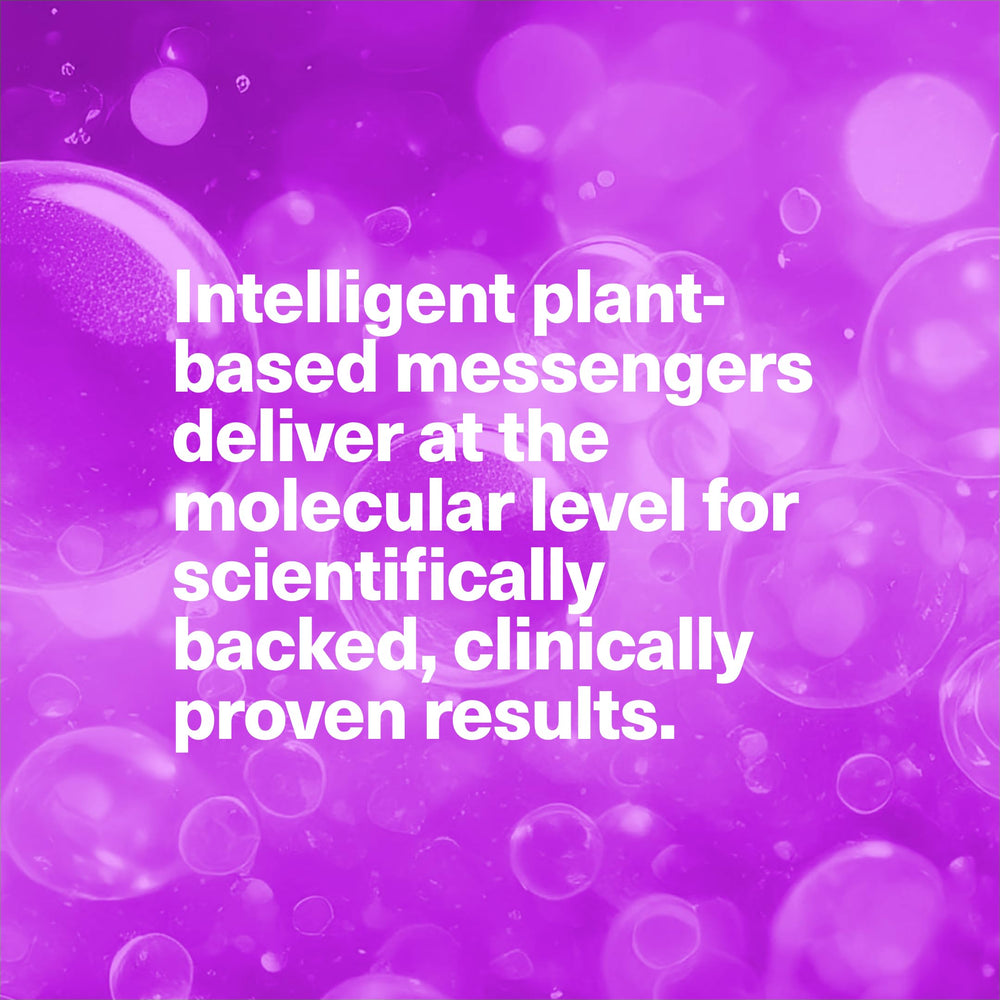 SickScience NX35 exosome technology graphic demonstrates plant-derived science for firming.