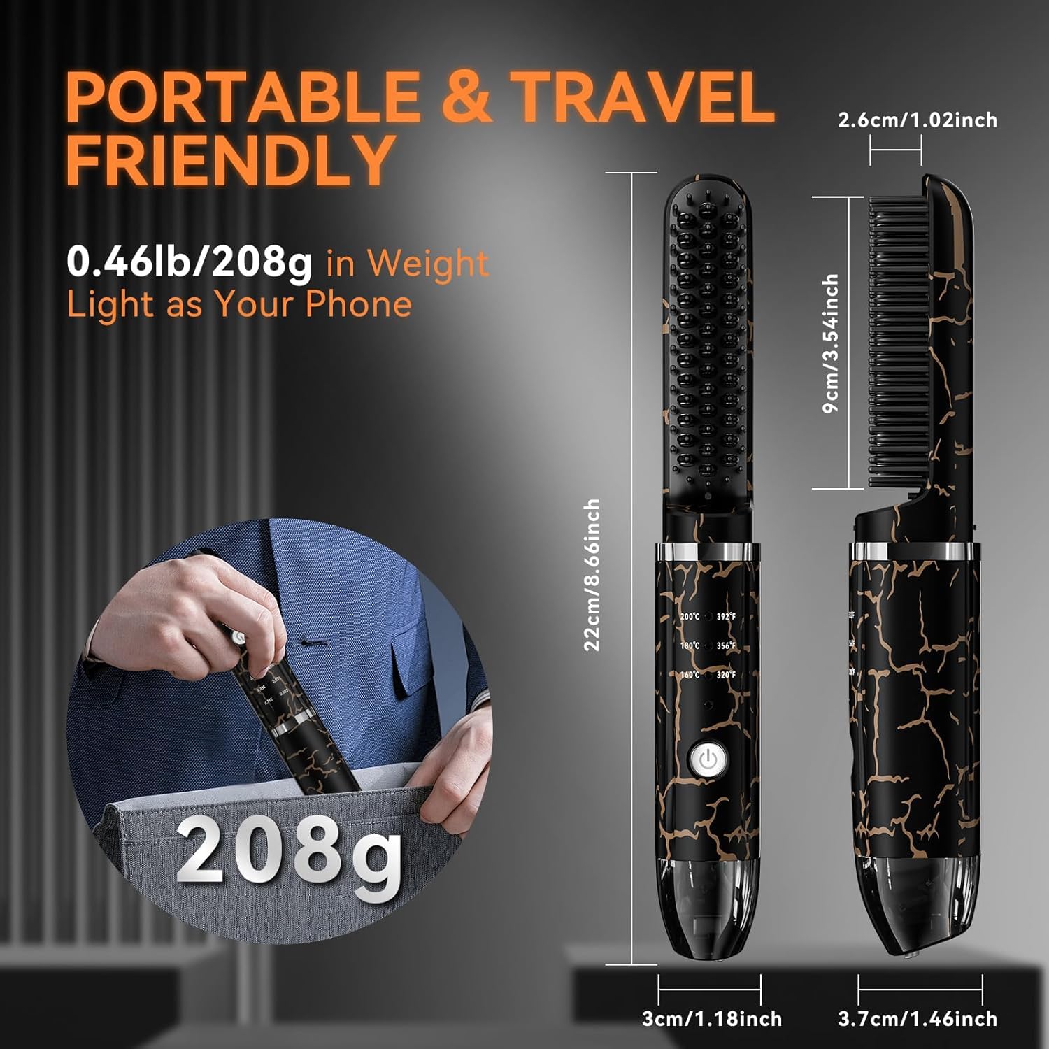SICOLTT beard straightener with three heat settings for customizable styling.