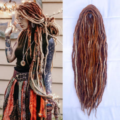 Siddiuop 22inch wool dreadlock extensions pack shows natural texture for fuller, stylish look.