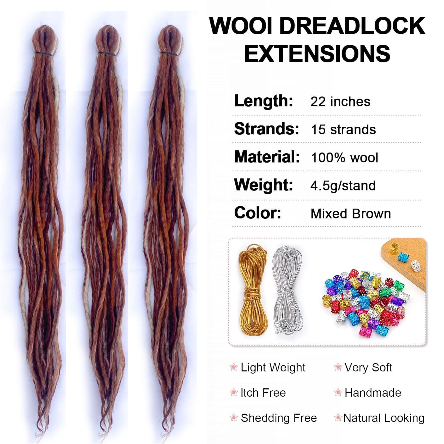 Siddiuop double-ended dreadlocks close-up demonstrates easy installation and a natural appearance.