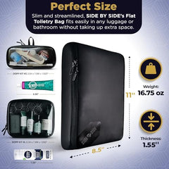 SIDE BY SIDE slim toiletry bag hanging hook enables hands-free bathroom access