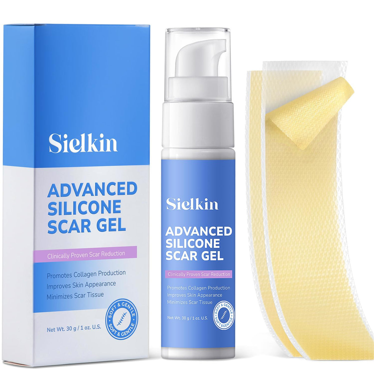 Sielkin silicone scar gel 30g tube for precise scar care at home
