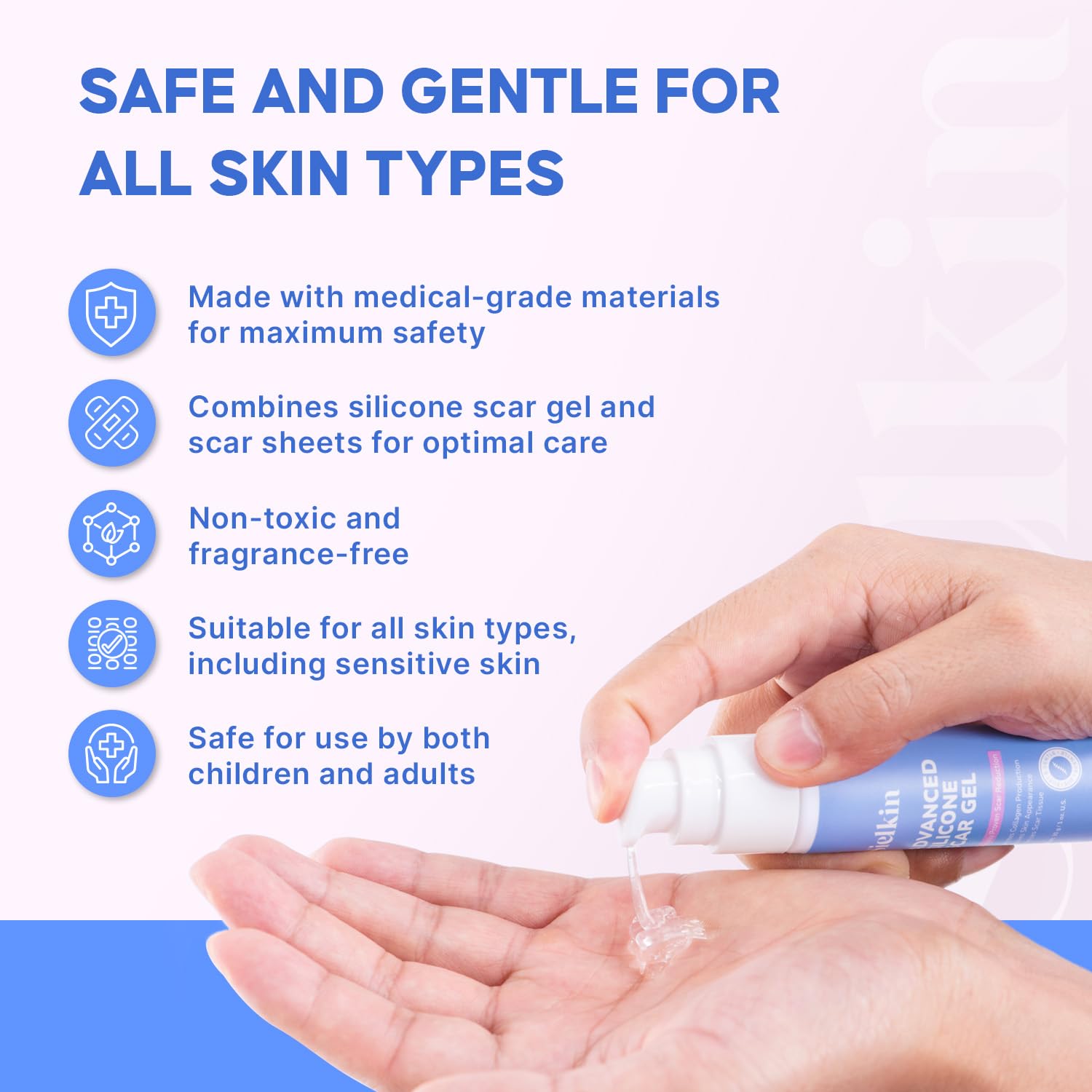 Sielkin waterproof scar gel concept for all-day wear in shower