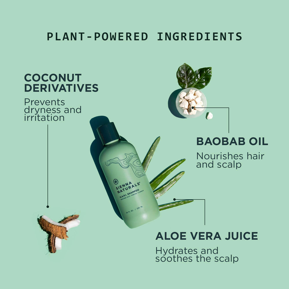 Sienna Naturals HAPI Shampoo after shower glow demonstrates frizz control