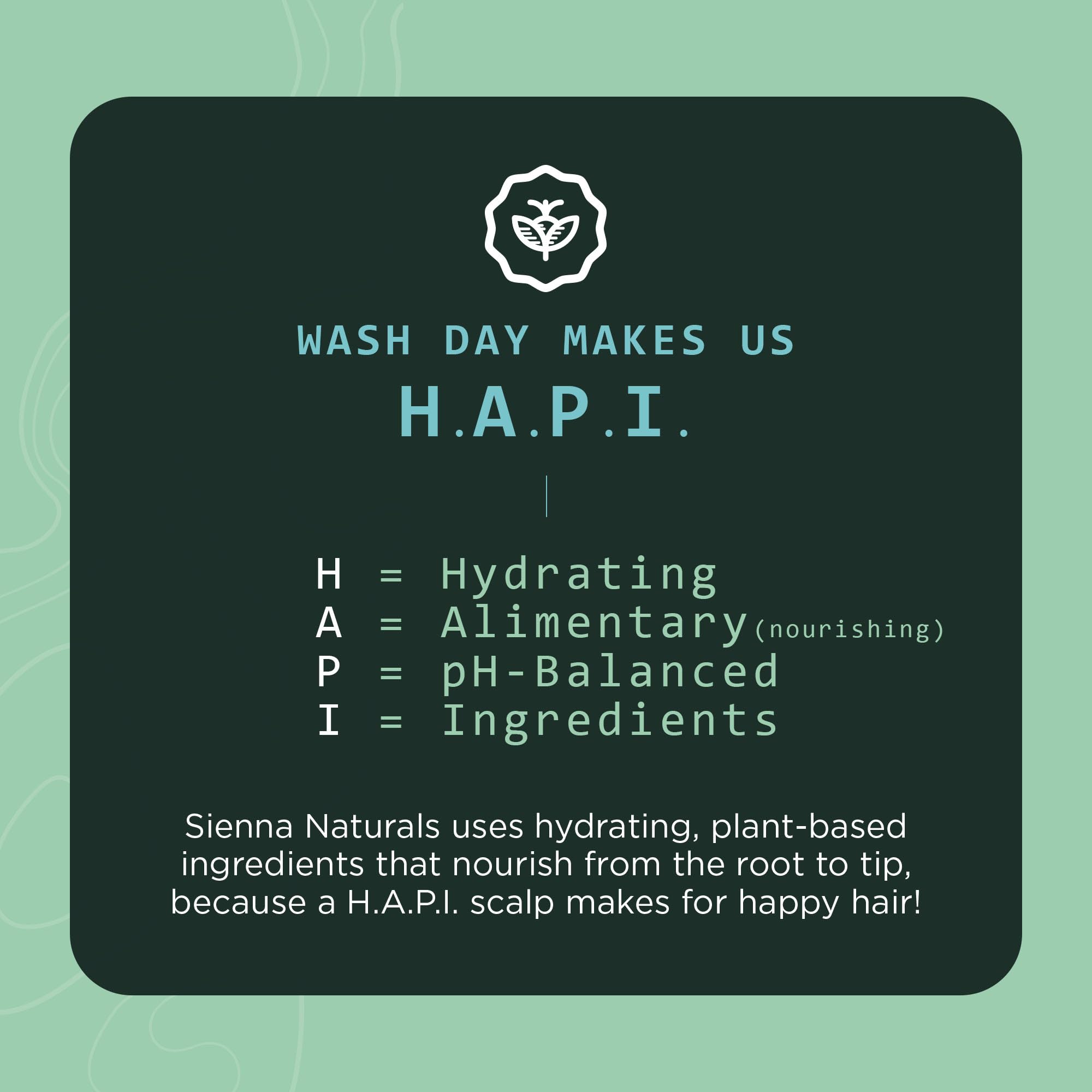 Sienna Naturals HAPI Shampoo baobab-aloe-coconut nourishes hair