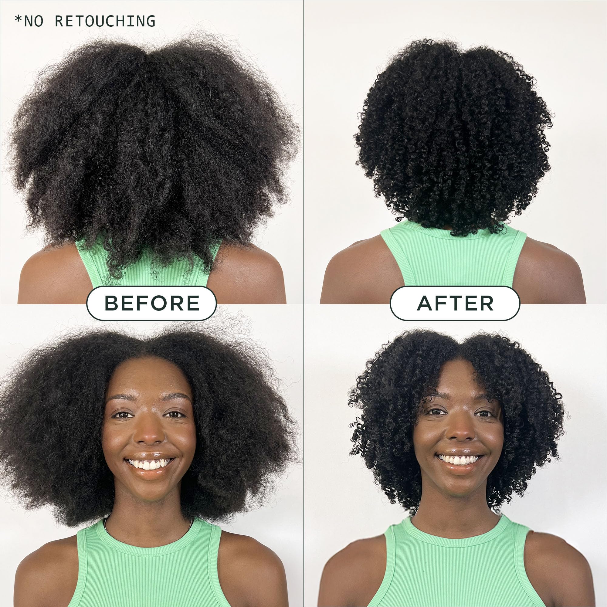 Sienna Naturals HAPI Shampoo bottle highlights frizz-control benefits