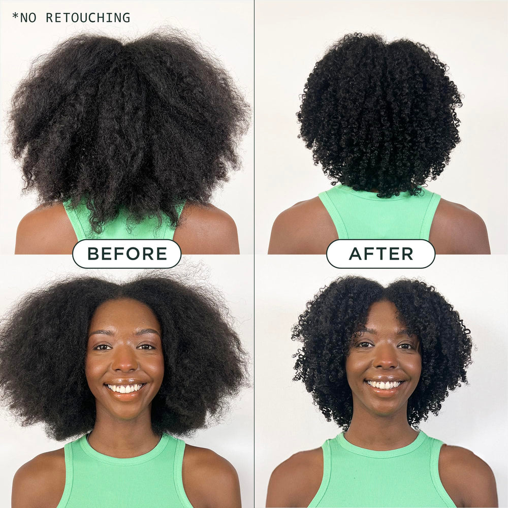 Sienna Naturals HAPI Shampoo bottle highlights frizz-control benefits