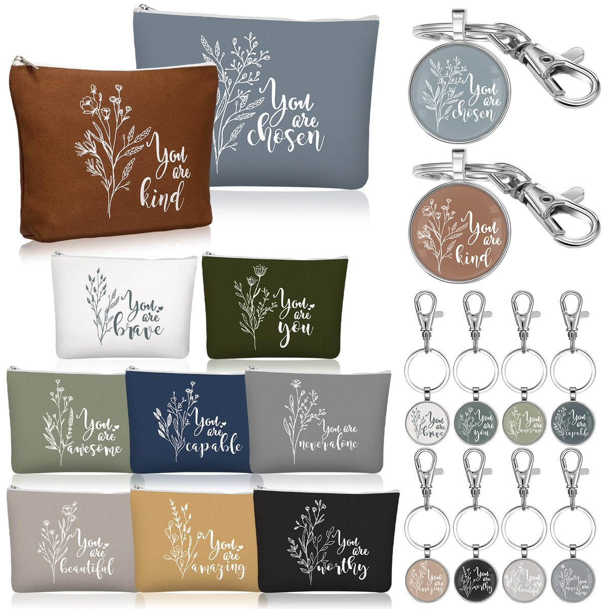 Sieral canvas makeup bags with flower patterns for stylish daily organization.