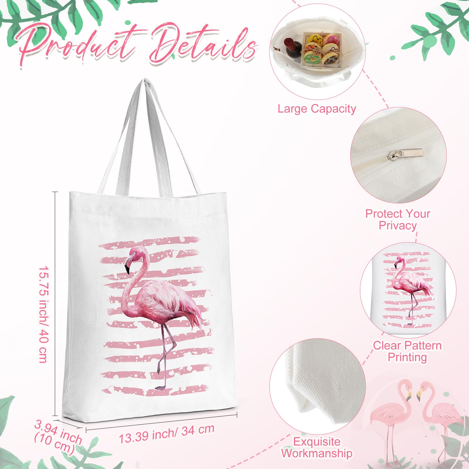 Sieral Flamingo makeup pouch features a zipper keeps cosmetics organized on the go.