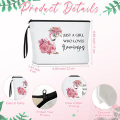 Sieral Flamingo tote closeup reveals pink flamingo print for easy outfit coordination.