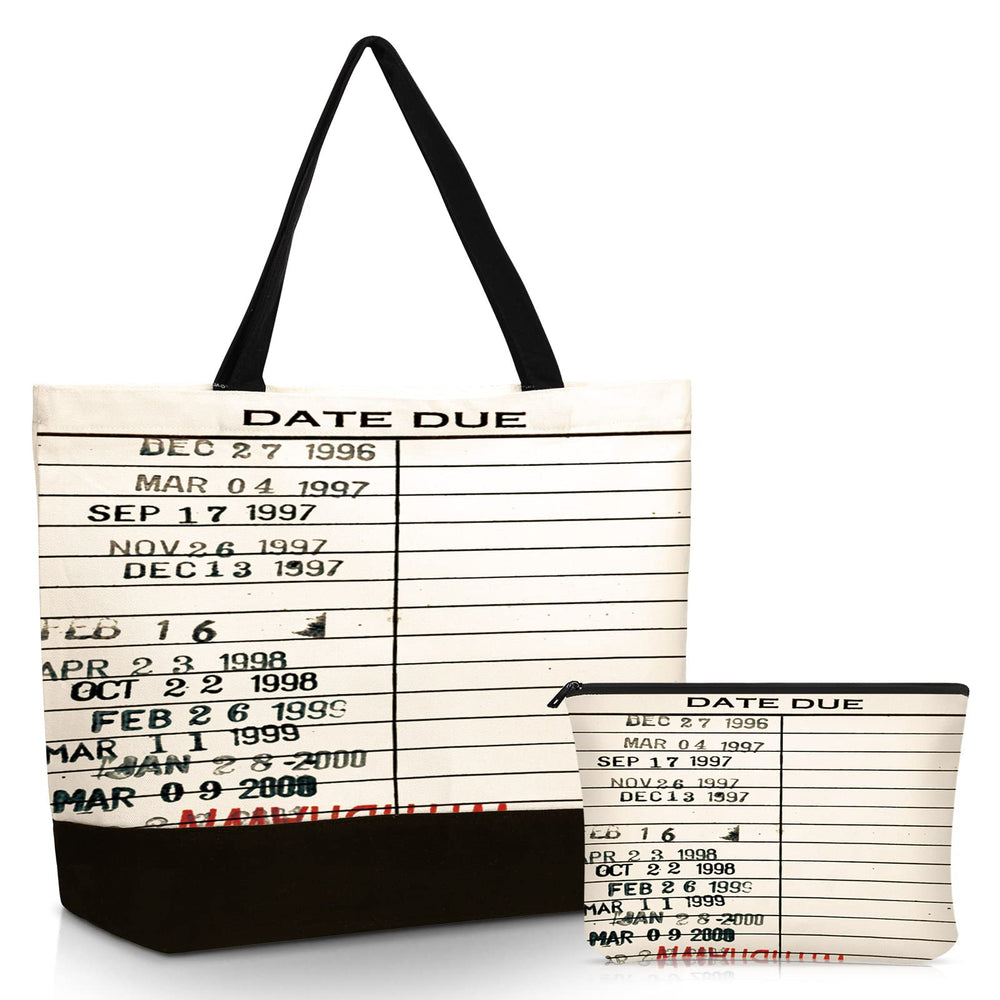 Sieral library-card-tote-bag carries books with vintage charm for daily library visits.
