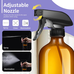 sietpoek 9pack glass spray bottle set shows ready to use kitchen and bathroom essentials